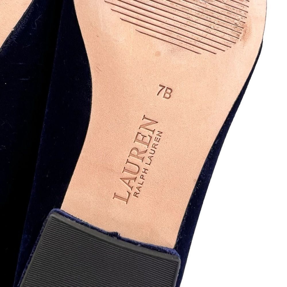 Lauren Ralph Lauren Lilah Blue Velvet Ballet Flats - Picture 11 of 13